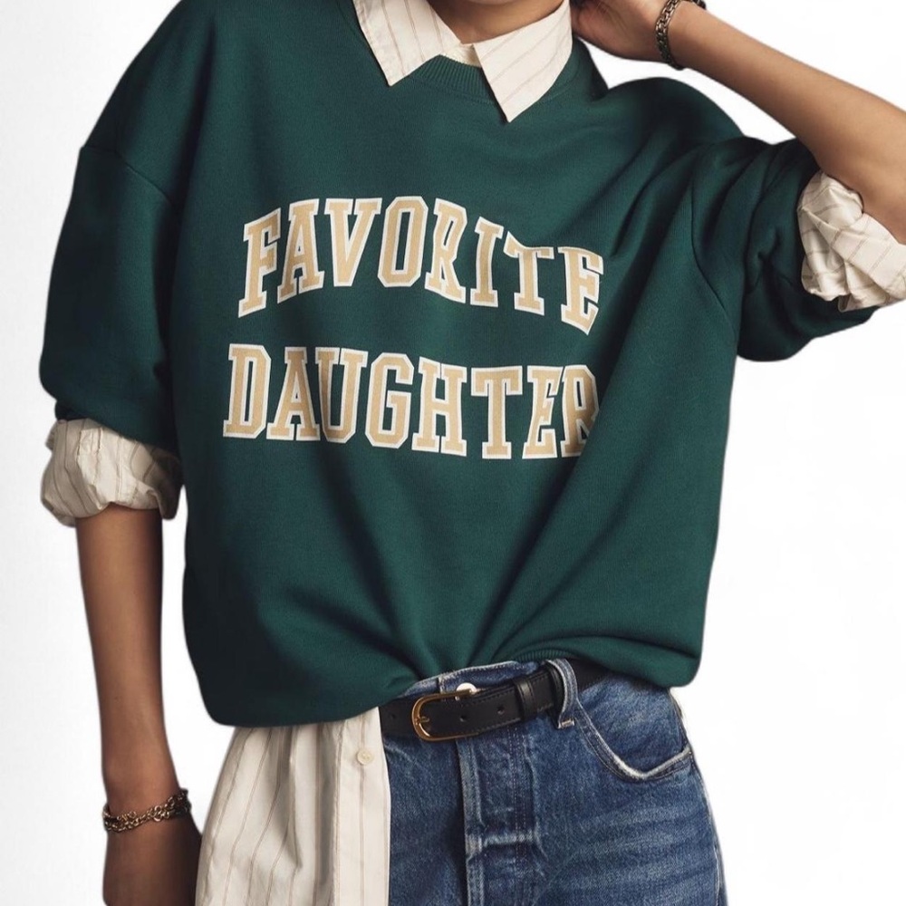 Anthropologie Favorite Daughter Forest Green Crewneck